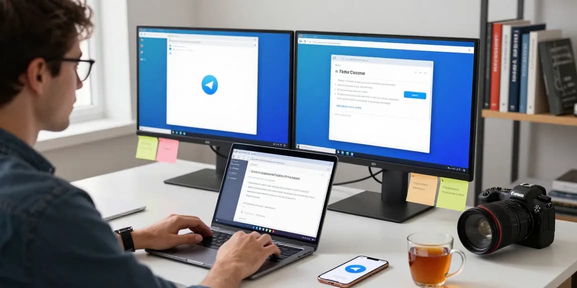 Customizing Telegram Chinese language settings on a tech workspace.