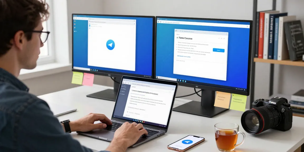 Customizing Telegram Chinese language settings on a tech workspace.