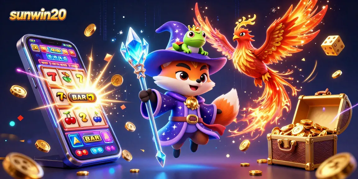 Experience the excitement of sunwin20 with a mystical wizard fox and captivating casino elements.