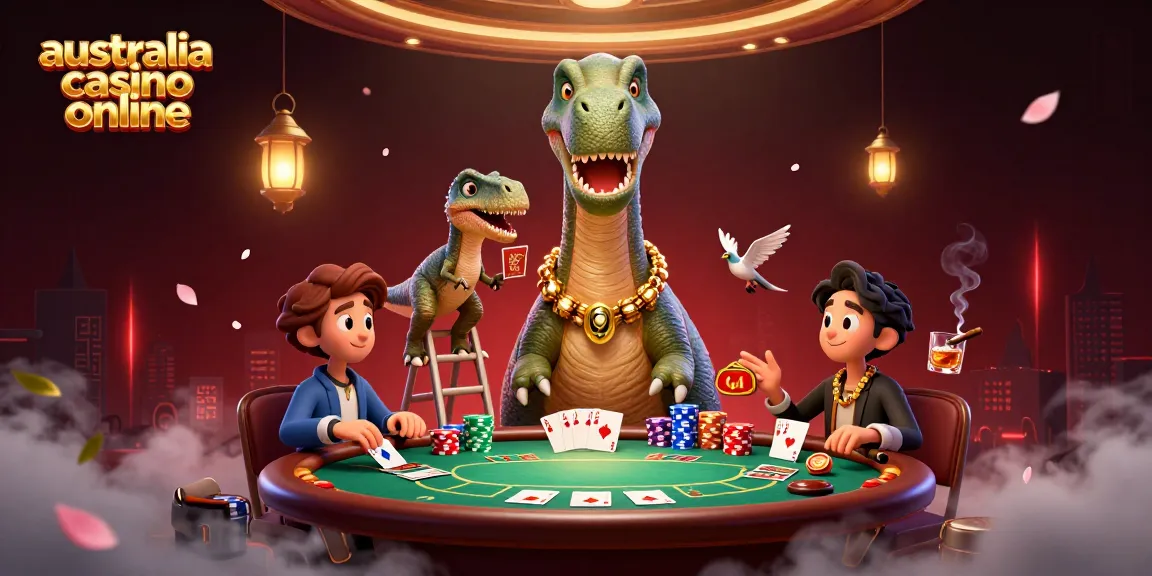 Enjoy exciting games at australia casino online with a giant brontosaurus and clever raptor dealing cards.